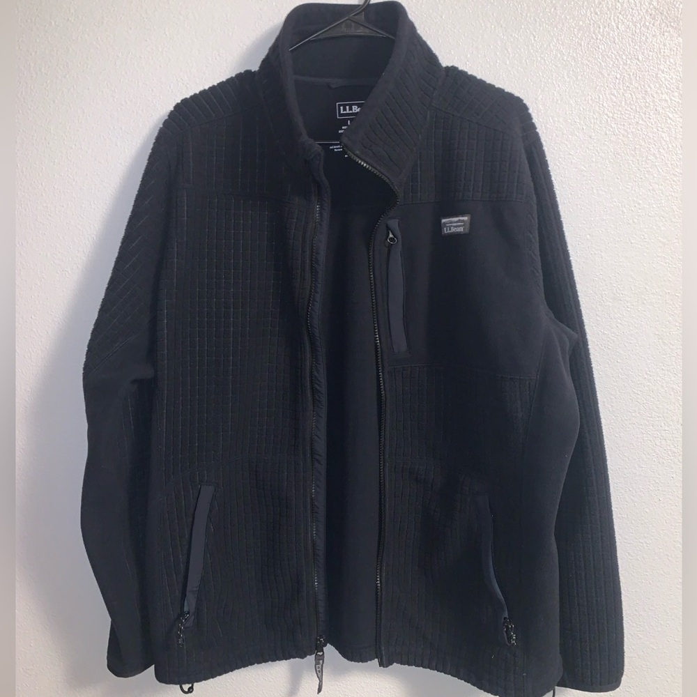 Black LL Bean Fleece Jacket Size Large